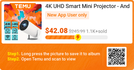 4K UHD Smart Mini Projector - Android 11.0, Dual WiFi, LCD High Brightness for Home Theater & Outdoors