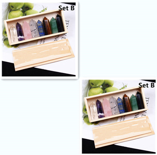 Crystal rough six-sided single-pointed crystal column