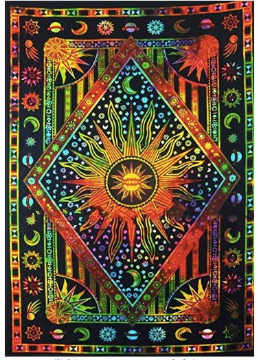 Wall-mounted sun moon tapestry psychedelic tapestry bohemian wall-mounted dormitory beach single