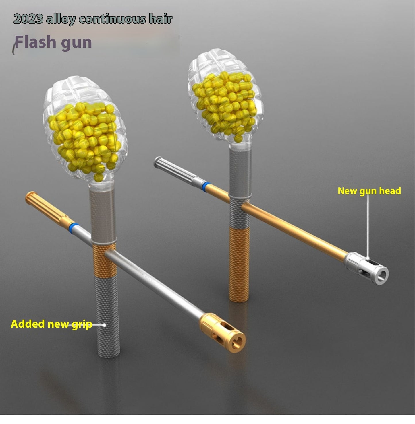 Bamboo Pipe Gun Continuous Hair Crackle Tube Aluminum Alloy Nostalgic Toy