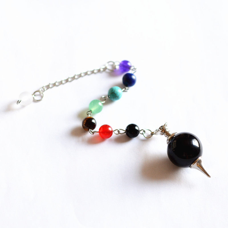 Stone OrnamentsCcone Spirit pendulum stone agate aura pendant divination