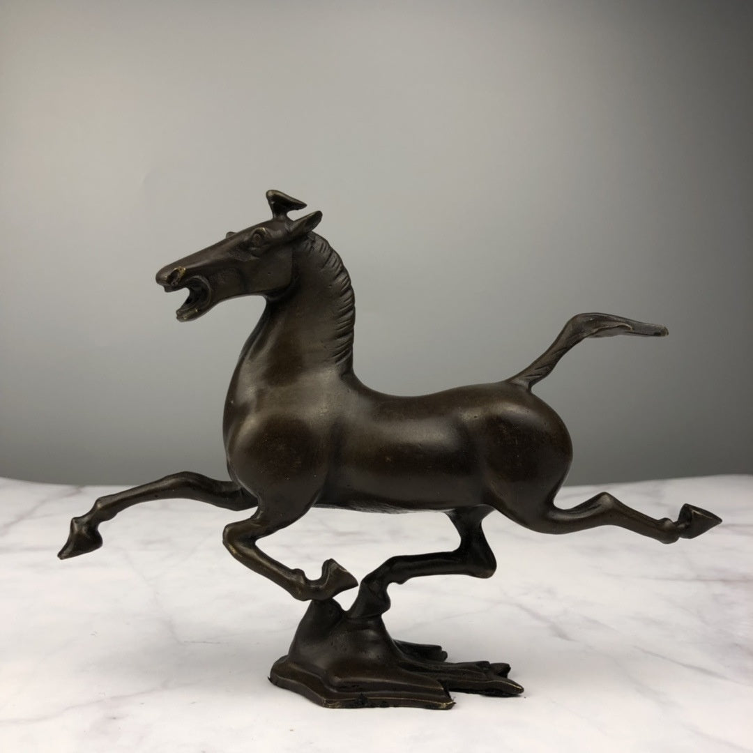 Brass Horse Entrance Decoration Zodiac Horse Copper Horse Stepping On A Flying Swallow Decorative