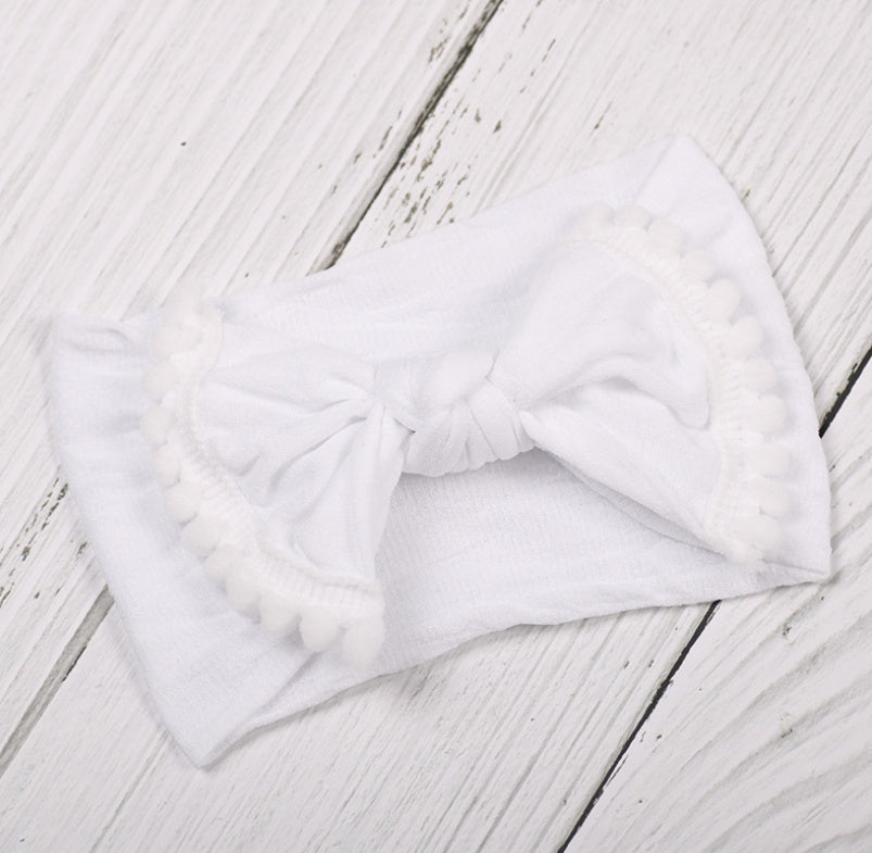 Super soft hair ball nylon stockings big bow hair band