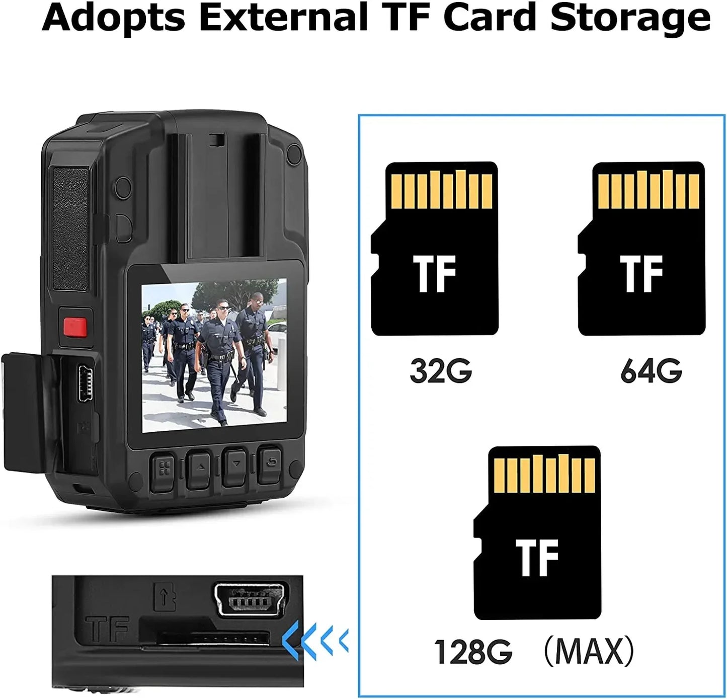 BOBLOV HD66/D7 2K 1440P Base Chest Body Camera IP68 Waterproof Drop Resistant Two Batteries For Police recording