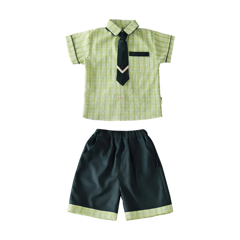 School Uniform Boy Girls Clothing Set Top And Bottom 2 Pieces Costume Suit Kids Child Stage Wear Performance Clothes Tracksuit