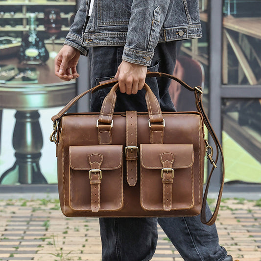 New Genuine Leather Business Bag Handbag