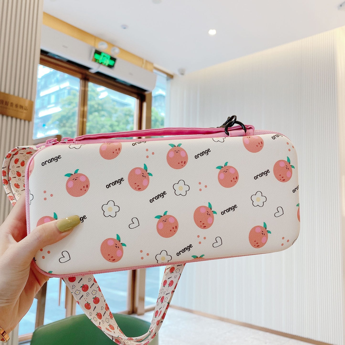 Cartoon Fruit Messenger Game Console Crossbody Lanyard Storage Bag