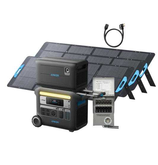 Anker SOLIX F2000 + BP2600 Expansion Battery + 3× 200W Solar Panel + Home Backup Kit