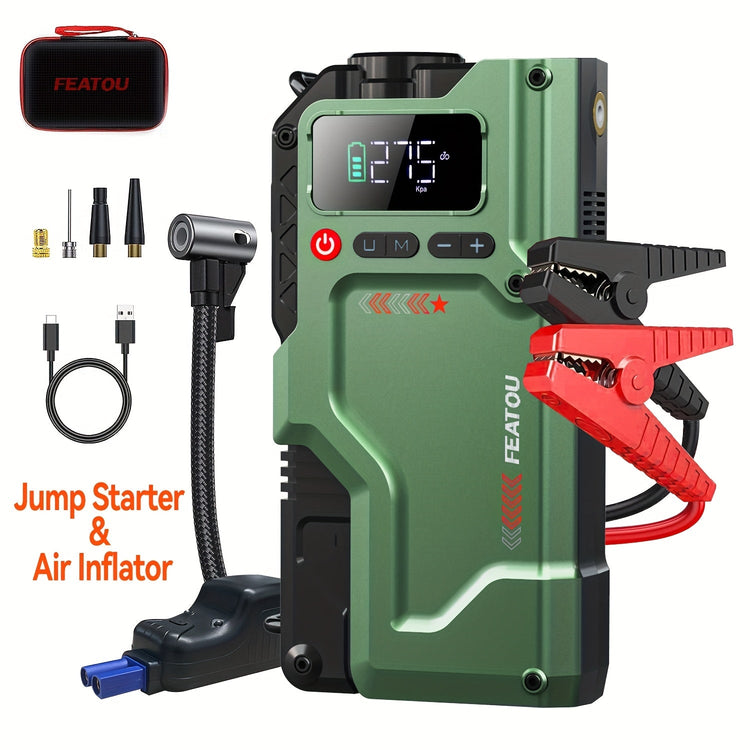 Automobile jump starters with compressors