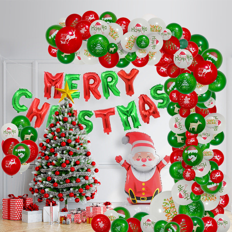 Christmas New Year Balloon Set Festival Decorations Arrangement Props