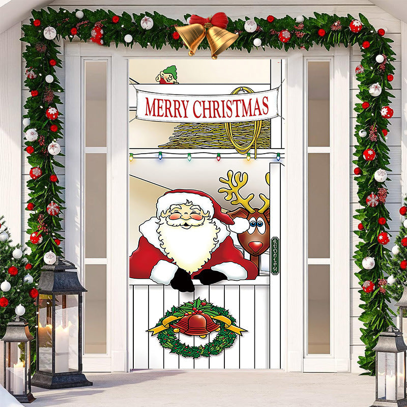 Christmas Festival Door Set Decorative Cloth