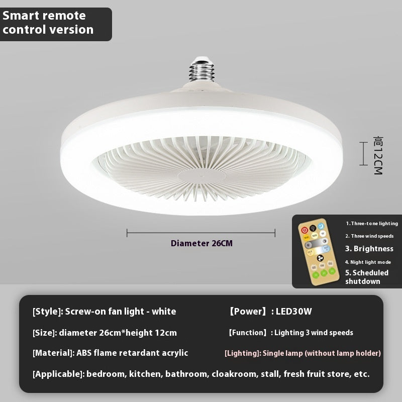 Intelligent Remote Control Led Fan Light E27 Screw Adjustable Light