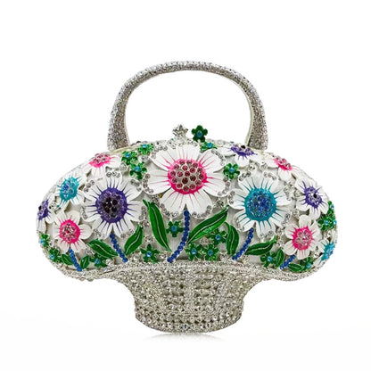 New Banquet Diamond Mini Women's Bag Flower Basket