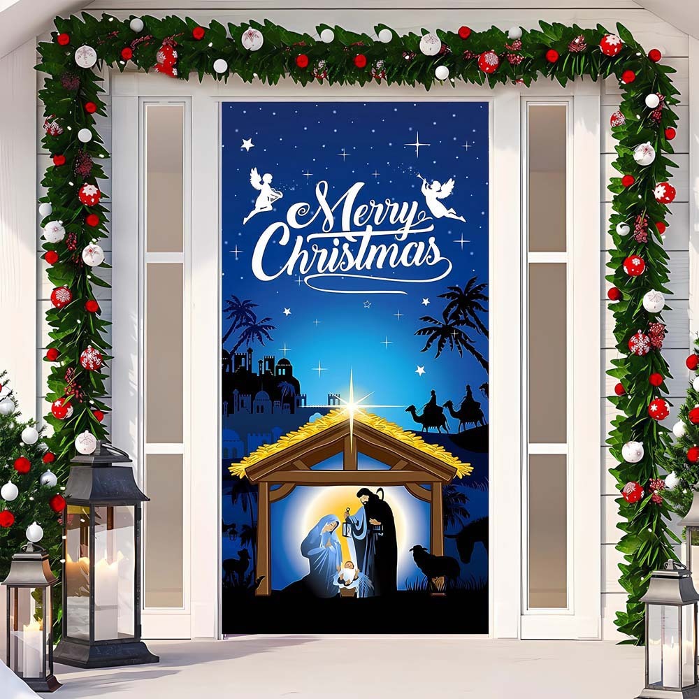 Christmas Curtain Decoration Hanging Cloth Background