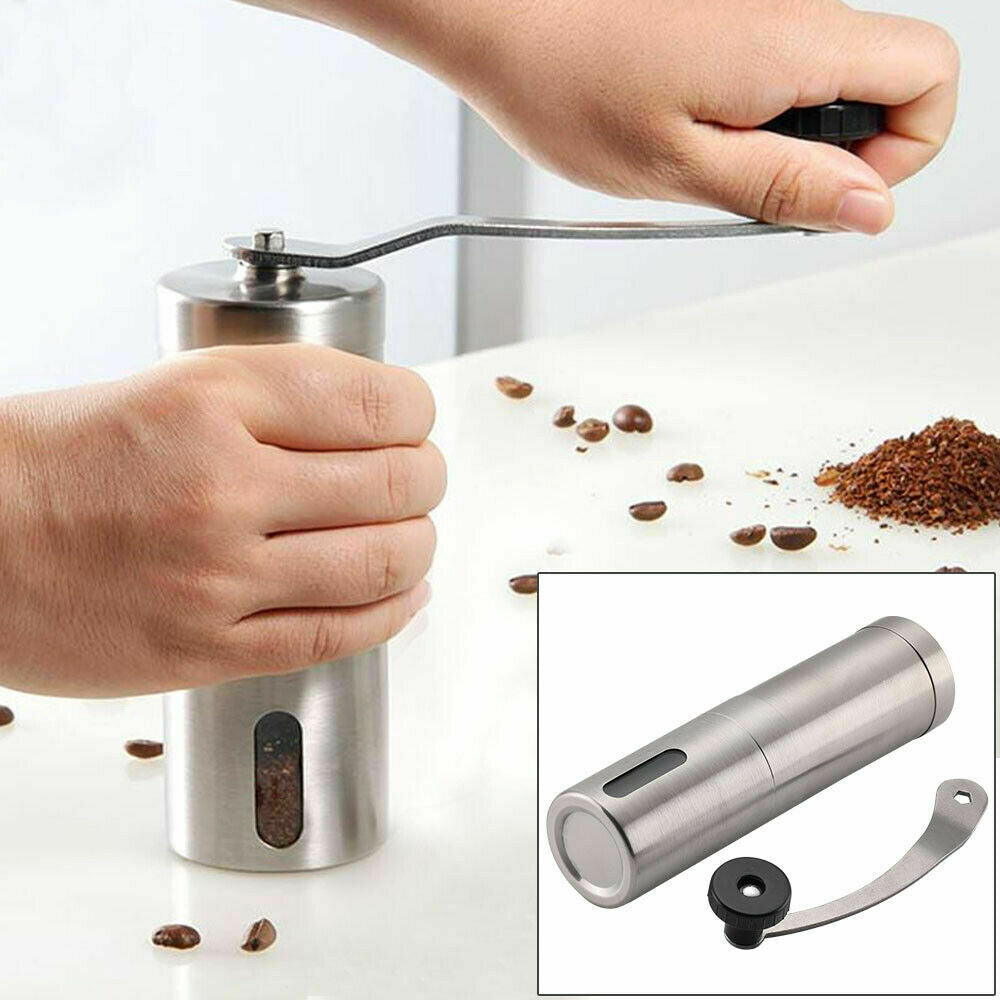 Home Portable Manual Coffee Grinder Stainless Steel with Ceramic Burr Bean Mill - MediaEclat.store