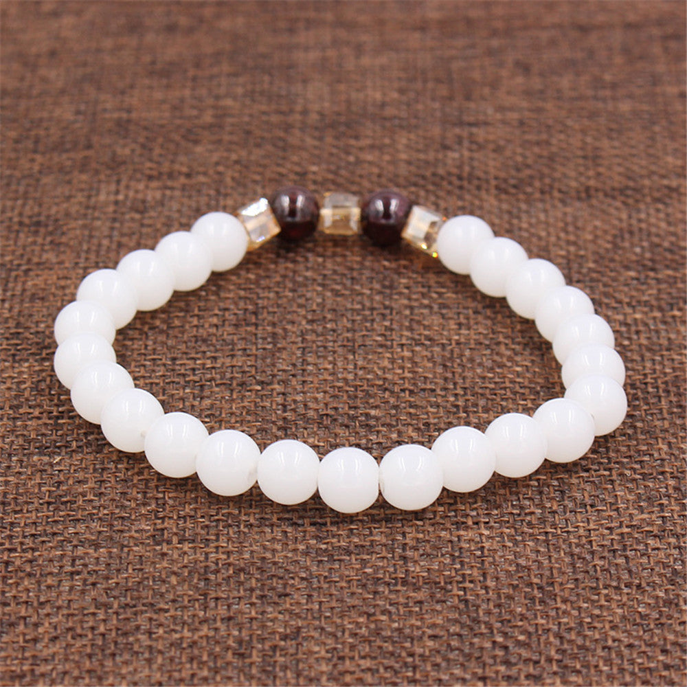 Natural garnet white jade bracelet