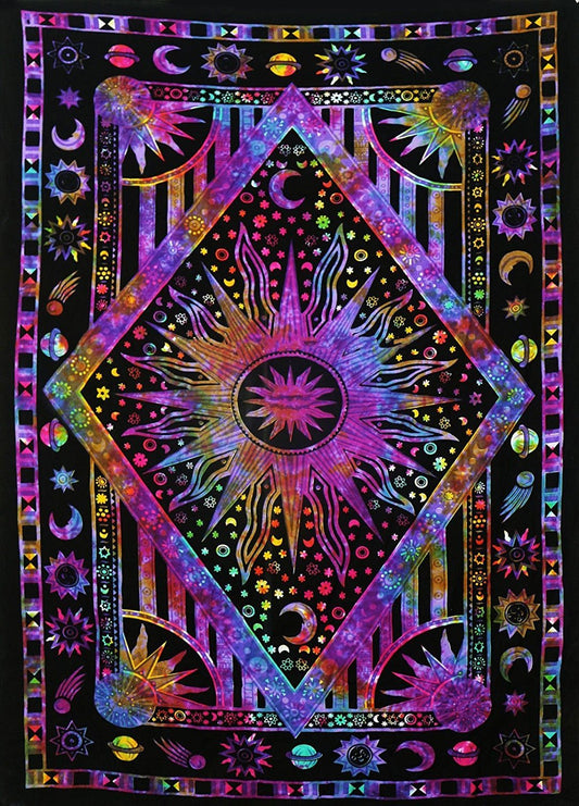 Wall-mounted sun moon tapestry psychedelic tapestry bohemian wall-mounted dormitory beach single