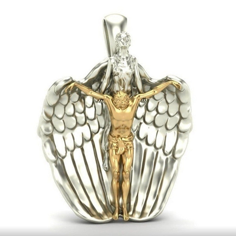 Religious style angel jesus pendant