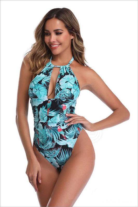 Women's printed one-piece swimsuit