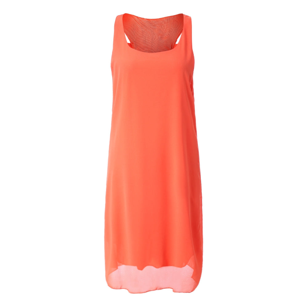 Bowknot Chiffon Shift Tank Dress - MediaEclat.store