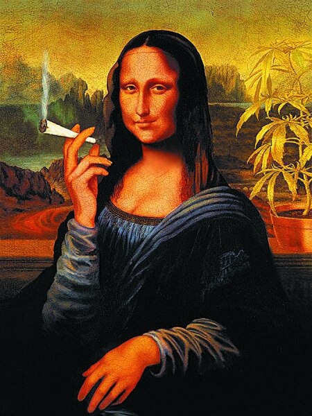 Da Vinci Mona Lisa spoofs canvas painting