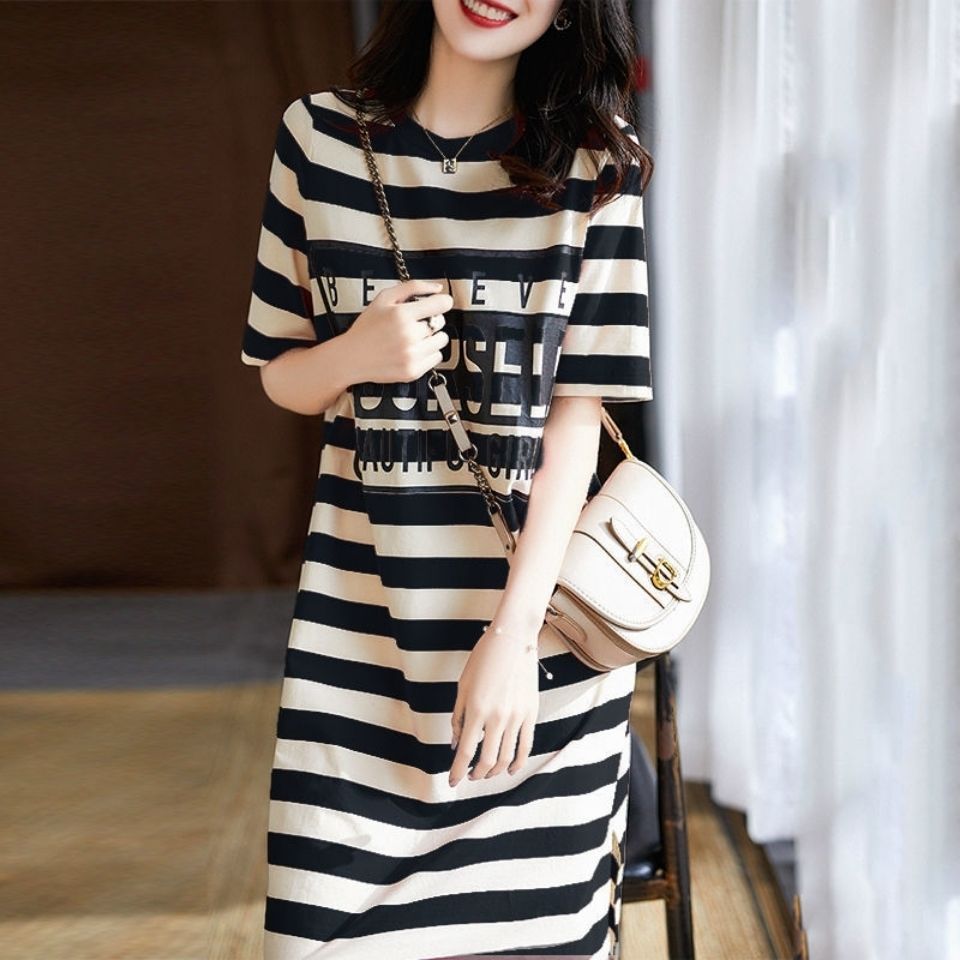 Short sleeve striped dress