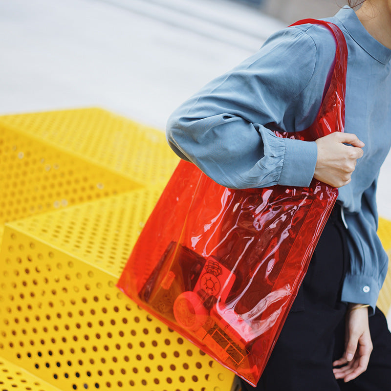 Transparent pvc plastic tote