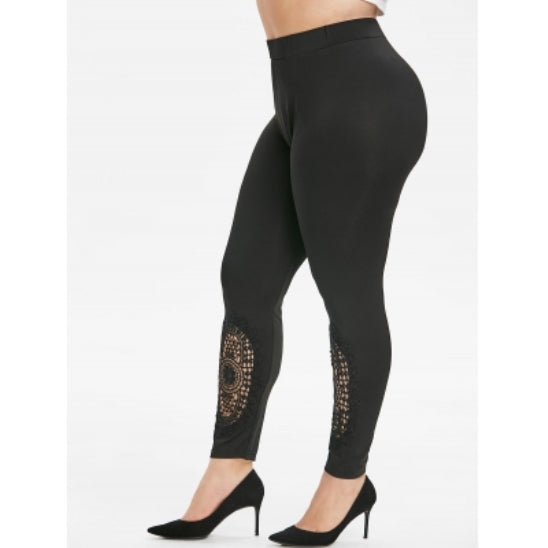 Plus Size Guipure Lace High Rise Leggings Sz. (4X) - MediaEclat.store