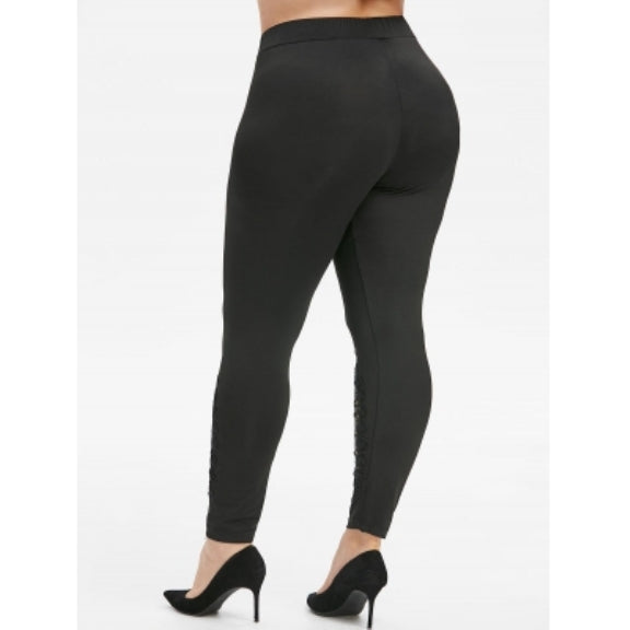 Plus Size Guipure Lace High Rise Leggings Sz. (4X) - MediaEclat.store