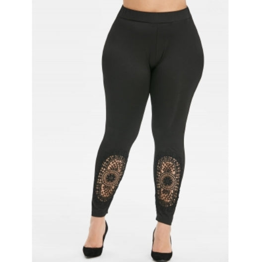 Plus Size Guipure Lace High Rise Leggings Sz. (4X) - MediaEclat.store