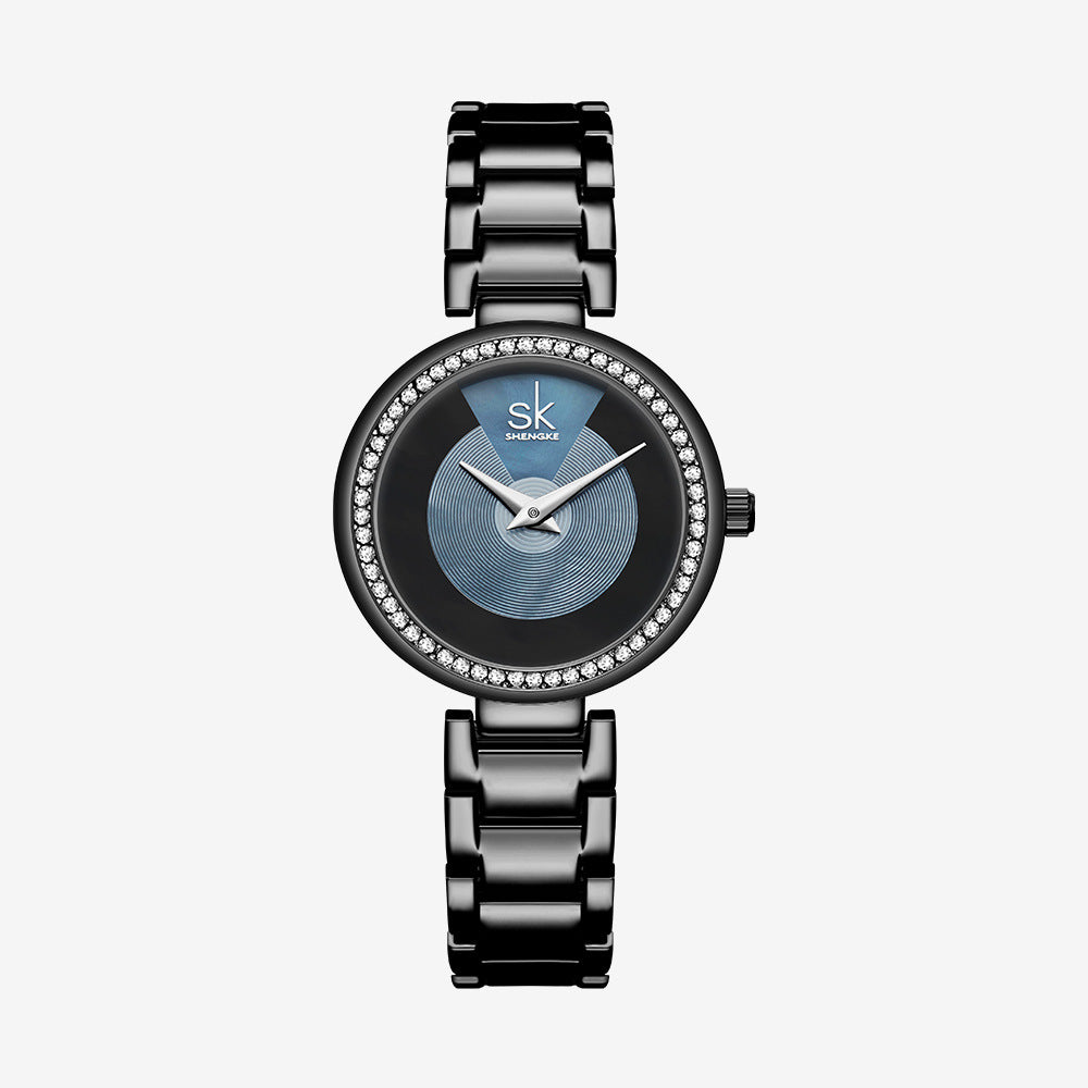 Fashion Trend Diamond Waterproof Steel Band Quartz Women's Watch