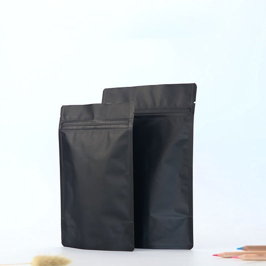 Black Zipper Bag Frosted Aluminized Ziplock Tea Bag