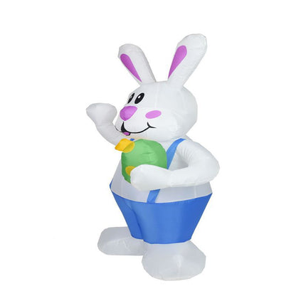 1.9 Meter Easter Inflatable Bunny with LED Light Air blown Bunny Easter Decoration - MediaEclat.store