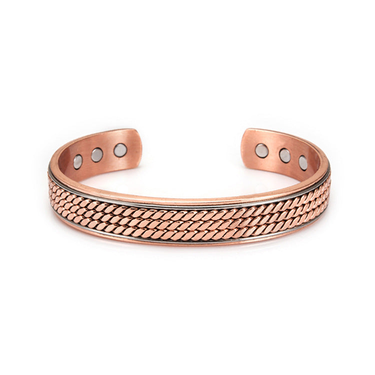 Copper Color Button Pattern Bracelet Promoting Blood Circulation Magnetic Health Bracelet