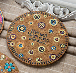 1Pc Merry Christmas Coasters Round Heat Resistant Wooden Cup Mat Wedding Party Wine Coffee Drink Tea Cup Non-Slip Tableware