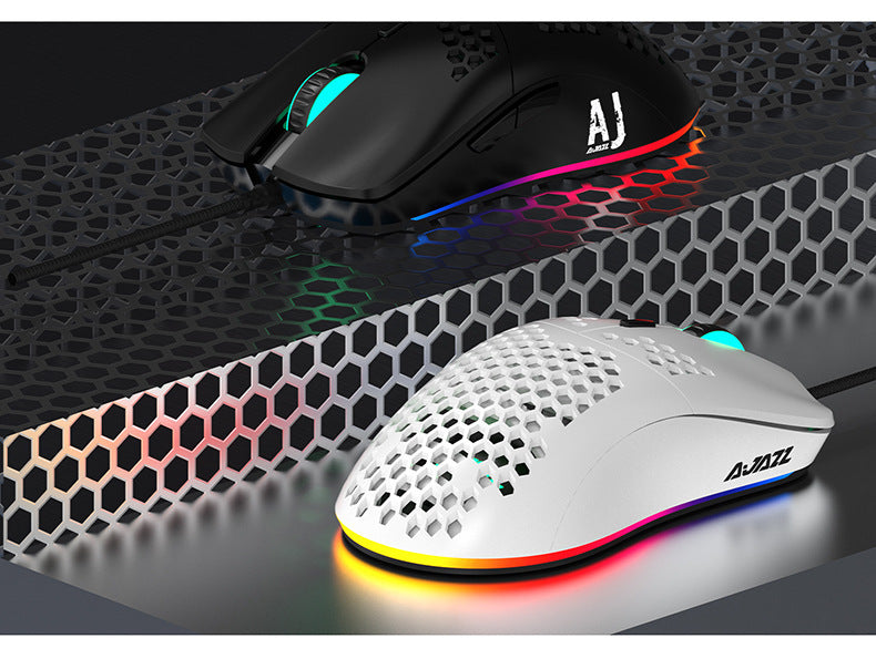 Heijue Aj390 Lightweight Wired Hollow Hole Mouse E-Sports Game Eating Chicken Mouse