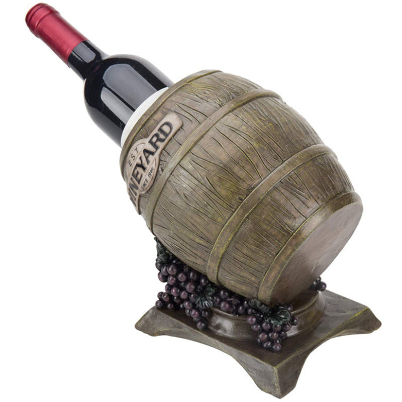 Resin Wine Barrel Cart Wine Rack Hand-painted Resin Wine Rack Creative Home Decoration Creative Wedding Gift