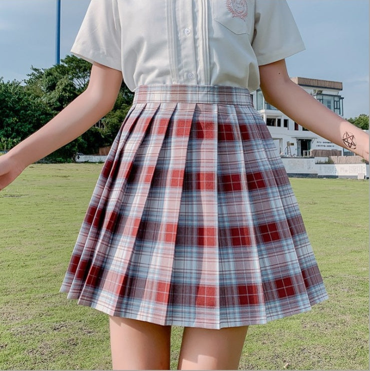 Gentle Knife JK Uniform Plaid Skirt Japanese Skirt High Waist Pleated Skirt Student Uniform School Uniform Skirt Female
