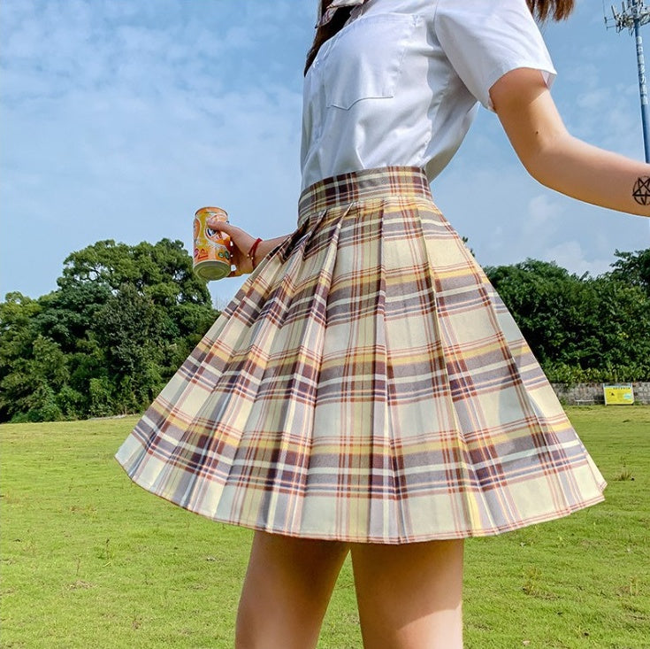 Gentle Knife JK Uniform Plaid Skirt Japanese Skirt High Waist Pleated Skirt Student Uniform School Uniform Skirt Female