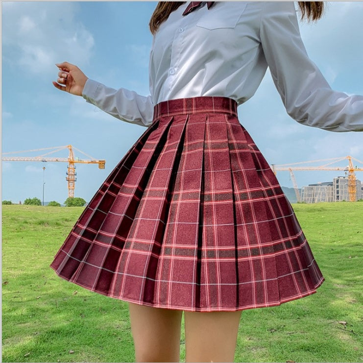 Gentle Knife JK Uniform Plaid Skirt Japanese Skirt High Waist Pleated Skirt Student Uniform School Uniform Skirt Female