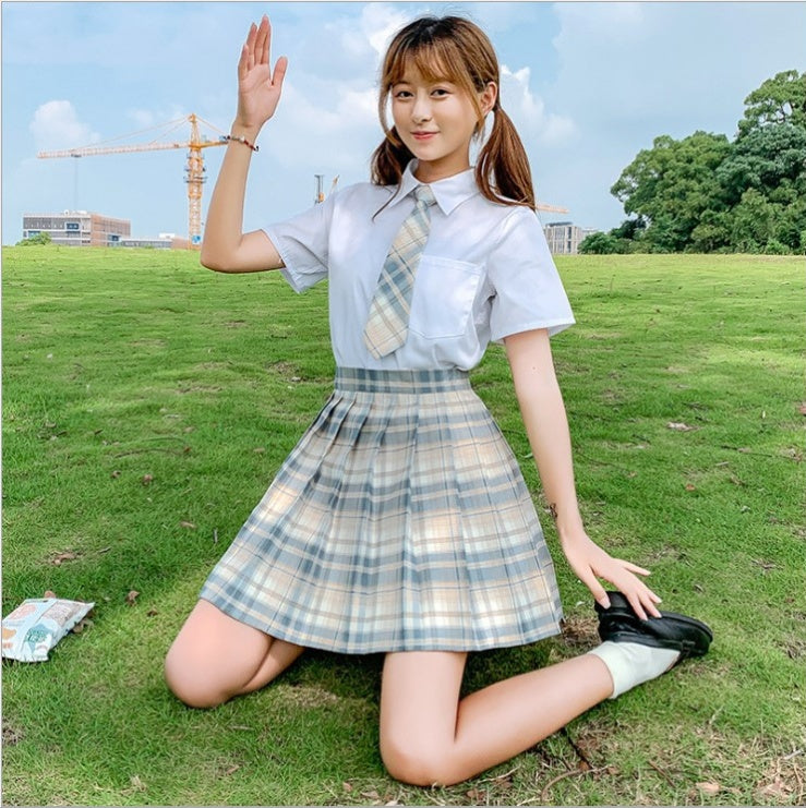 Gentle Knife JK Uniform Plaid Skirt Japanese Skirt High Waist Pleated Skirt Student Uniform School Uniform Skirt Female