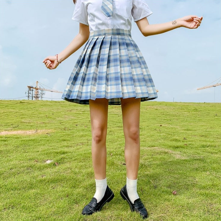 Gentle Knife JK Uniform Plaid Skirt Japanese Skirt High Waist Pleated Skirt Student Uniform School Uniform Skirt Female