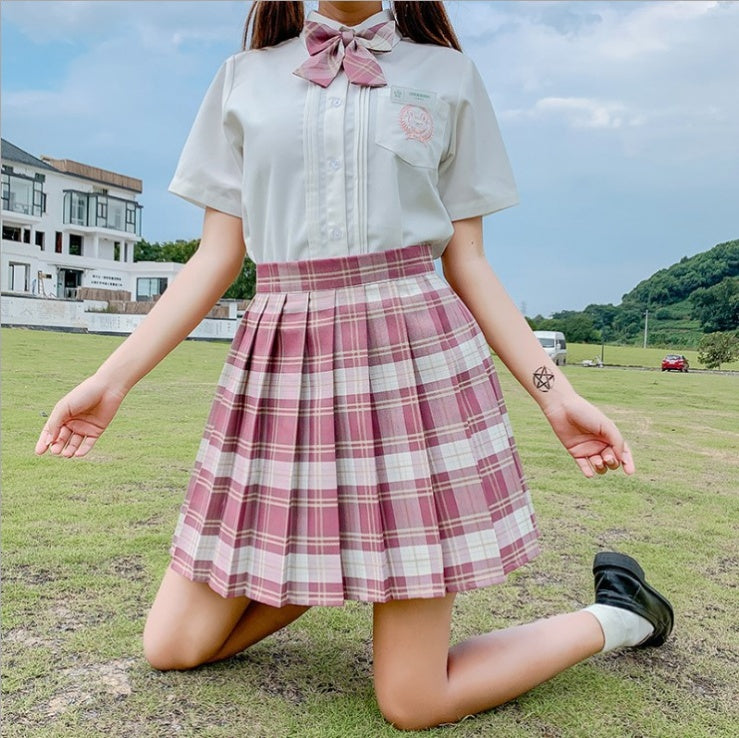 Gentle Knife JK Uniform Plaid Skirt Japanese Skirt High Waist Pleated Skirt Student Uniform School Uniform Skirt Female
