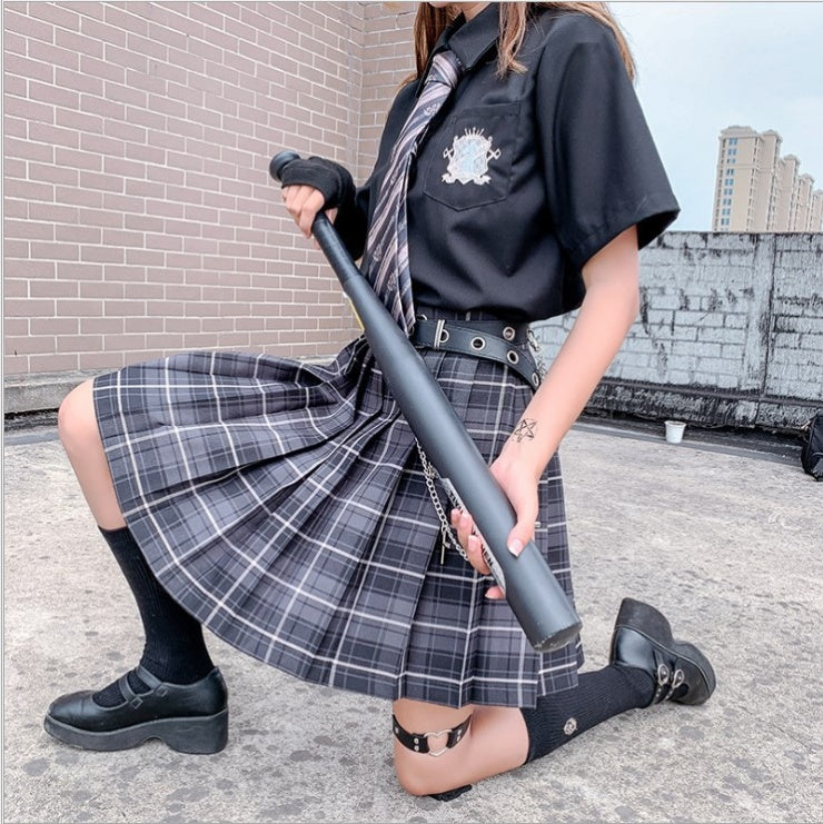 Gentle Knife JK Uniform Plaid Skirt Japanese Skirt High Waist Pleated Skirt Student Uniform School Uniform Skirt Female
