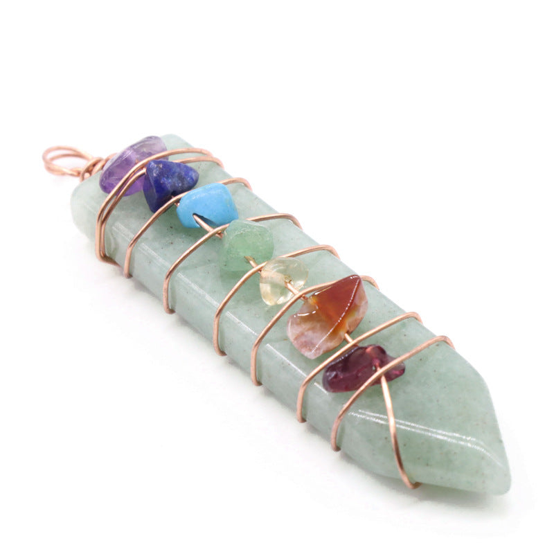 Jade Crystal Arrow Shape Seven Chakra Crystal Pendant - MediaEclat.store