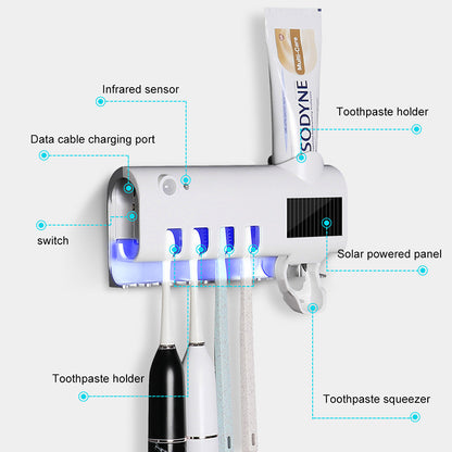 Intelligent UV Toothbrush Sterilizer Automatic Toothpaste Squeezer Toothbrush Toothpaste Rack - MediaEclat.store