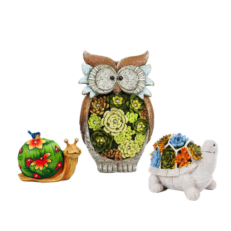 Outdoor Solar Tortoise Snail Owl Animal Light