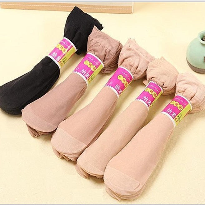 Spring And Summer Thin Transparent Women'S Stockings Stall Night Market Core-Spun Silk Socks