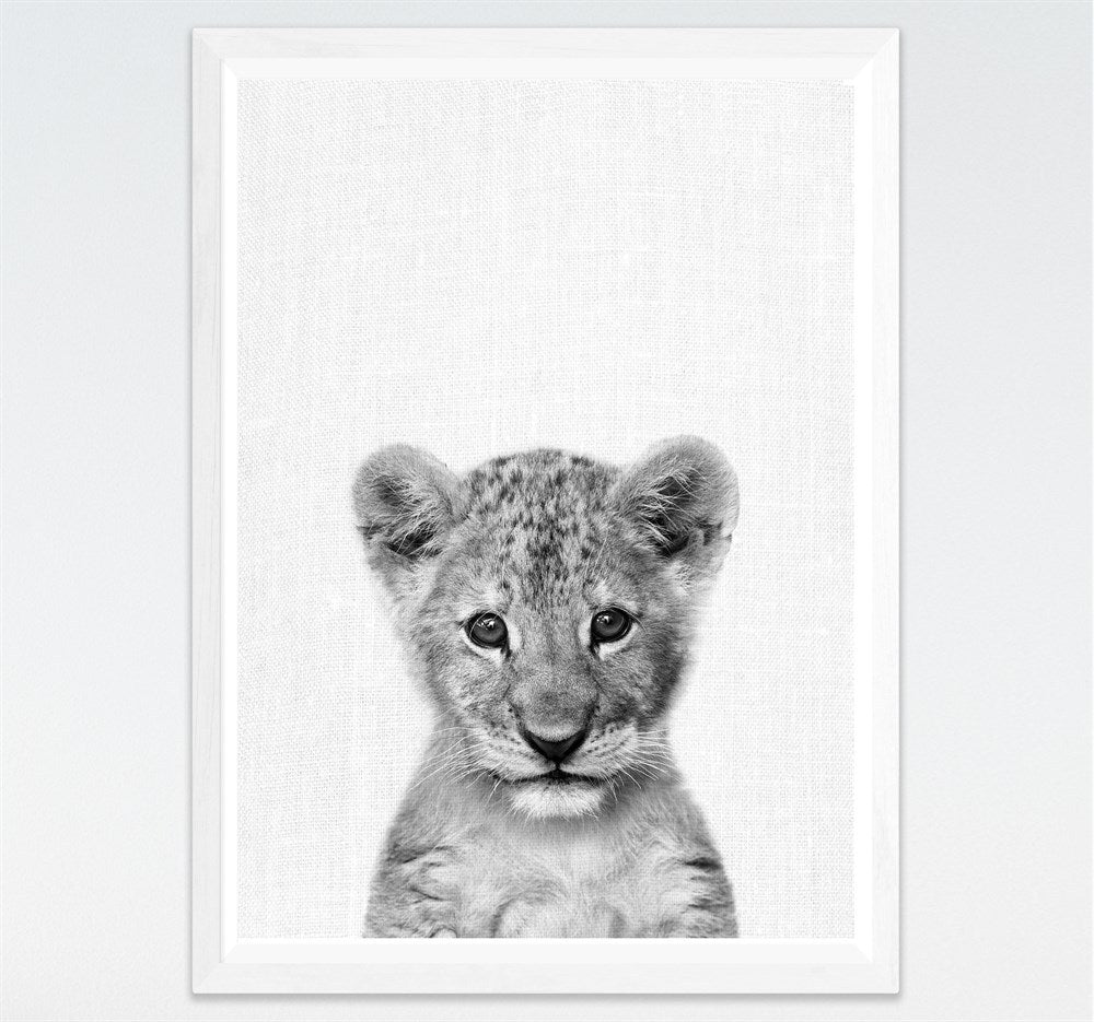 Hot-selling Cute Black And White Small Animal Paintings Modern Simple Children's Room Dining Room Bedroom Canvas Painting