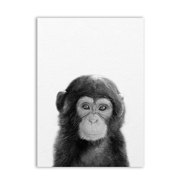 Hot-selling Cute Black And White Small Animal Paintings Modern Simple Children's Room Dining Room Bedroom Canvas Painting